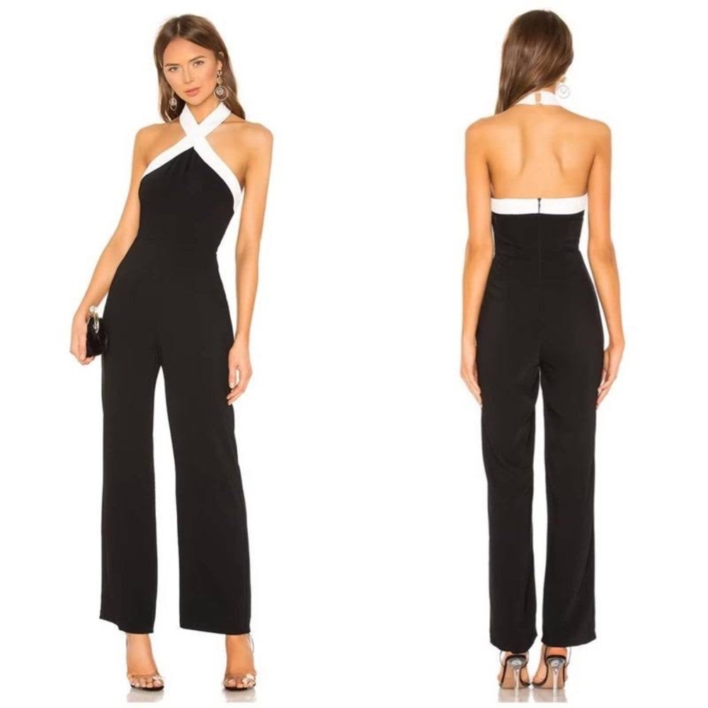 superdown revolve Laurien Cross Front Jumpsuit in Black